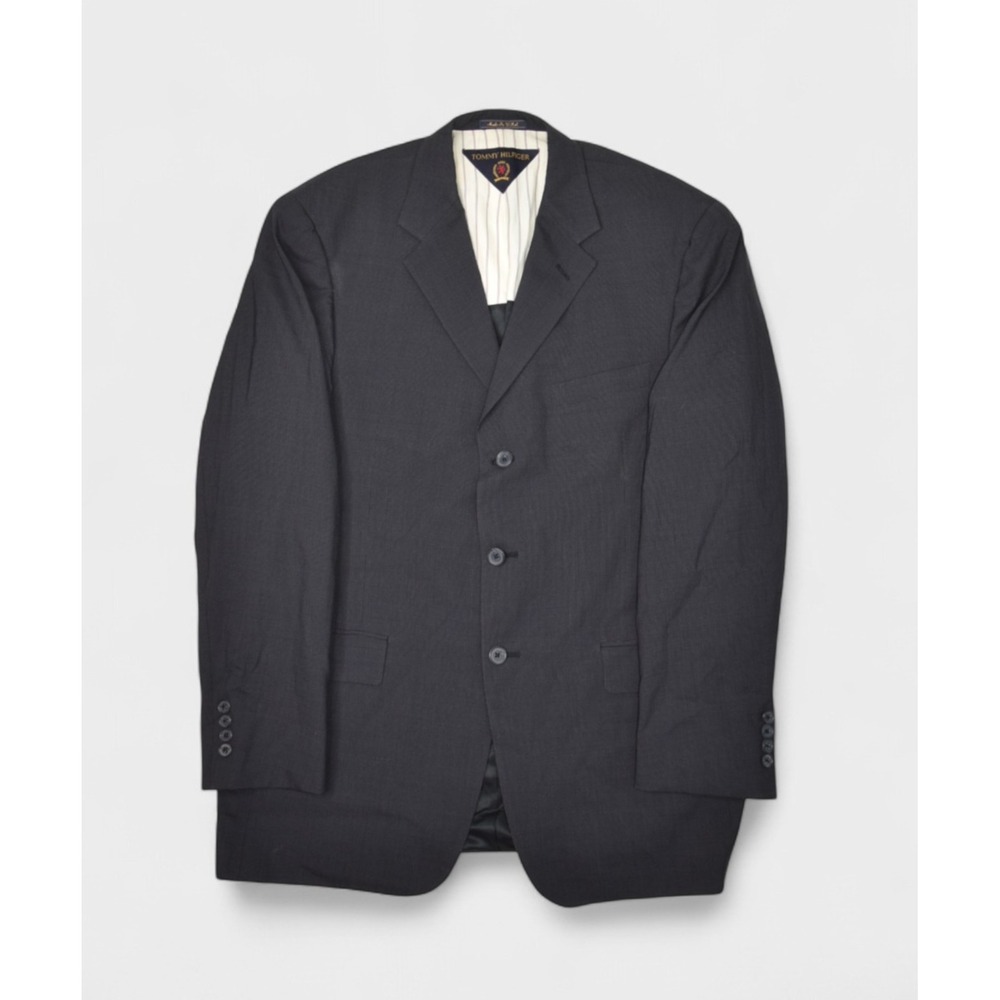 Tommy Hilfiger Blazer Mens 42R Dark Grey Wool Suit Jacket 3 Button Dillards